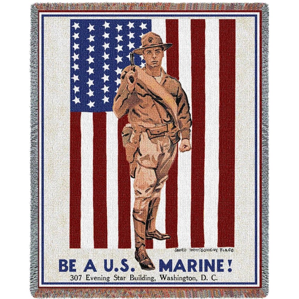 Be A Marine Tapestry Throw