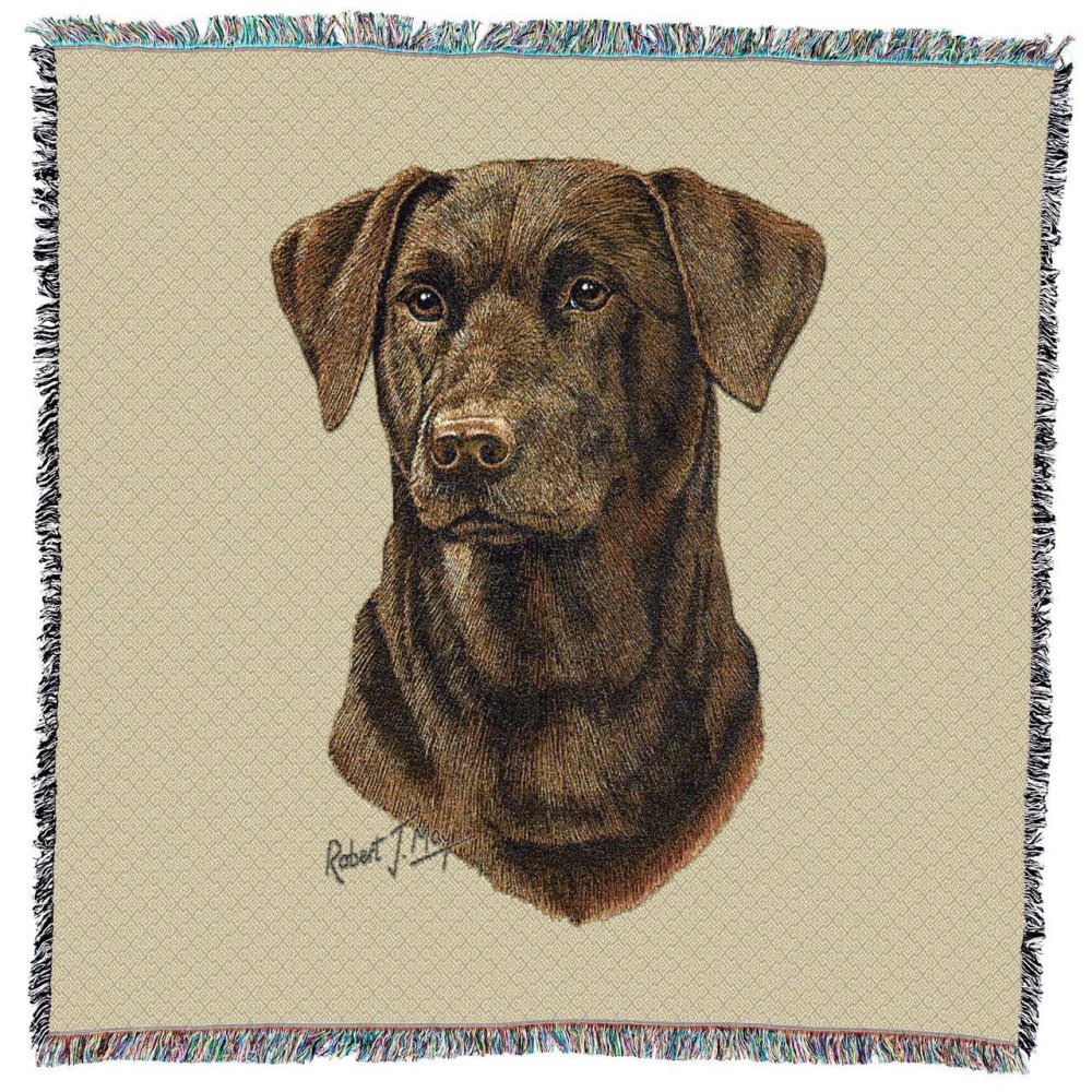 Chocolate Lab ~ Labrador Tapestry Afghan Throw 