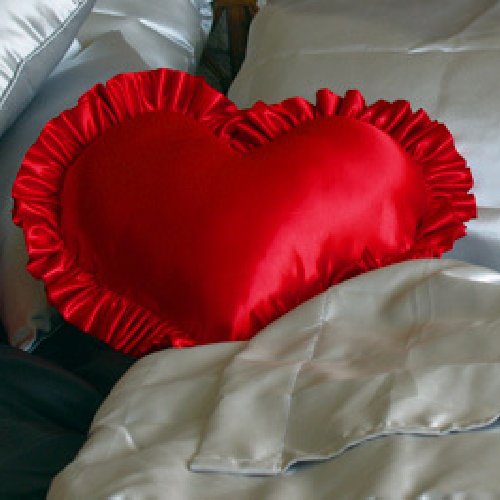 Satin Heart Pillow - Click Image to Close